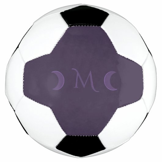 Dusty Violet Crescent Moons Monogramm Fußball (Vorderseite)
