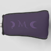 Dusty Violet Crescent Moons Monogramm Golf Headcover (Vorderseite)