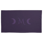 Dusty Violet Crescent Moons Monogramm Kissenbezug (Vorderseite-Links)