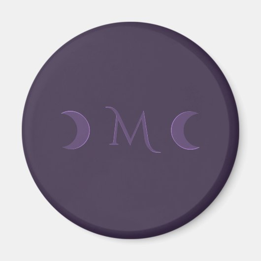 Dusty Violet Crescent Moons Monogramm Magnet (Vorne)