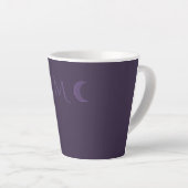 Dusty Violet Crescent Moons Monogramm Milchtasse (Rechte Ecke)