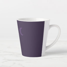 Dusty Violet Crescent Moons Monogramm Milchtasse
