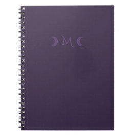 Dusty Violet Crescent Moons Monogramm Notizblock
