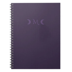 Dusty Violet Crescent Moons Monogramm Notizblock