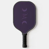 Dusty Violet Crescent Moons Monogramm Pickleball Schläger (Vorderseite)