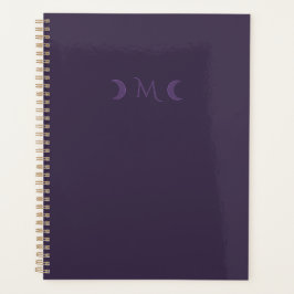 Dusty Violet Crescent Moons Monogramm Planer