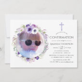 Dusty Violet Floral Bestätigung Einladung (Vorderseite)