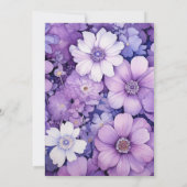 Dusty Violet Floral Wedding Einladung (Rückseite)