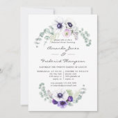 Dusty Violet Floral Wedding Probe Dinner Einladung (Vorderseite)