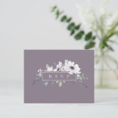 Dusty Violet Floral Wedding RSVP Song Request Einladungspostkarte (Stehend Vorderseite)