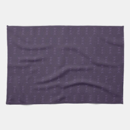 Dusty Violet Monogram Crescent Moon Pattern Geschirrtuch