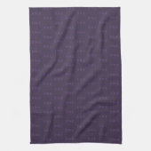 Dusty Violet Monogram Crescent Moon Pattern Geschirrtuch (Vertikal)