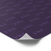 Dusty Violet Monogram Crescent Moon Pattern Poster (Ecke)