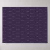 Dusty Violet Monogram Crescent Moon Pattern Poster (Vorne)