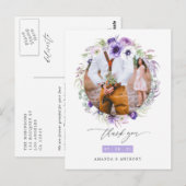 Dusty Violet Pastel Floral Wedding Foto Vielen Dan Postkarte (Vorne/Hinten)