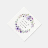 Dusty Violet Pastel Floral Wedding Serviette (Ecke)