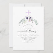 Dusty Violet Poppy Blumenbeweis Einladung (Vorderseite)