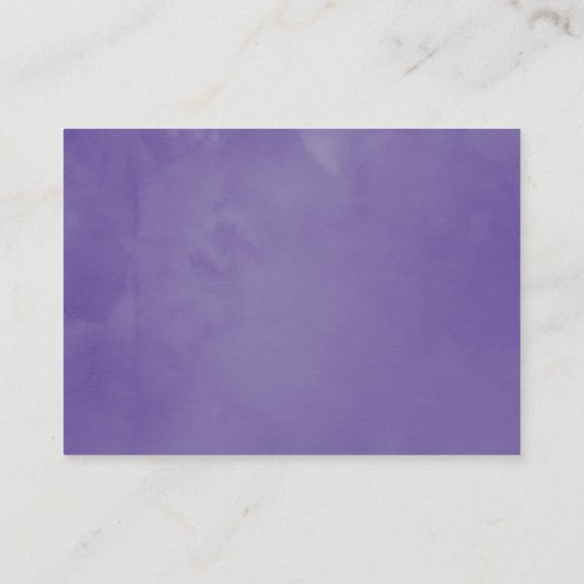 Dusty Violet Watercolor Blütenbaby-Showdusche Begleitkarte (Rückseite)