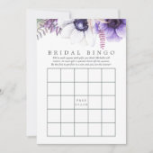 Dusty Violet Watercolor Brautparty Bingo Einladung (Vorderseite)