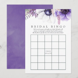 Dusty Violet Watercolor Brautparty Bingo Einladung