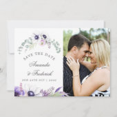 Dusty Violet Wedding Floral Wedding Save the Date (Vorderseite)