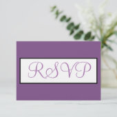 Dusty Violet Wedding RSVP Skript Karte (Stehend Vorderseite)