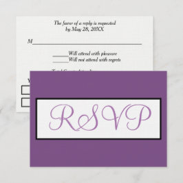 Dusty Violet Wedding RSVP Skript Karte