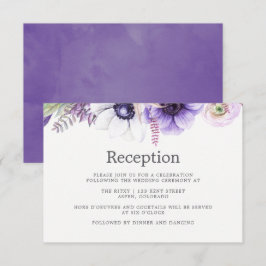 Dusty Violet Wedding Watercolor Floral Empfang Einladung