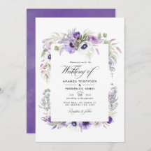Dusty Violet Wedding Watercolor Floral Foto