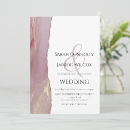 Dusty Viva Magenta Wedding Einladung