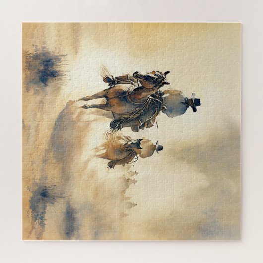 Dusty Western Aquarell "Riders in the Dawn" Puzzle (Horizontal)