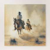Dusty Western Aquarell "Riders in the Dawn" Puzzle (Vertikal)
