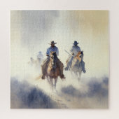 Dusty Western Wasserfarbe "Posse - The Chase" Puzzle (Vertikal)