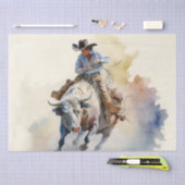 Dusty Western Wasserfarbe "Rodeo Bull Rider" Seidenpapier (Handwerk)