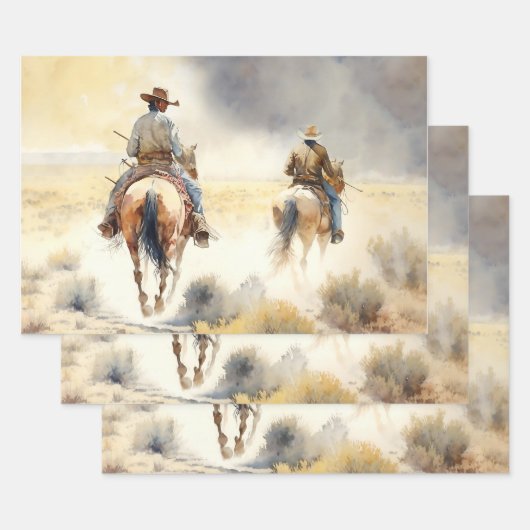 Dusty Western Watercolor "Prairie Storm" Geschenkpapier Set (Set)