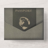 Dusty White Passport Stil alle in einer Einladung (Rückseite)