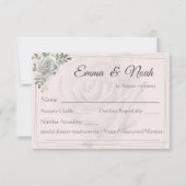 Dusty White Roses Wedding RSVP Response Card Karte (Vorderseite)