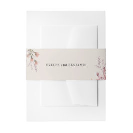 Dusty Wildblume Botanische Hochzeit Einladungsbanderole