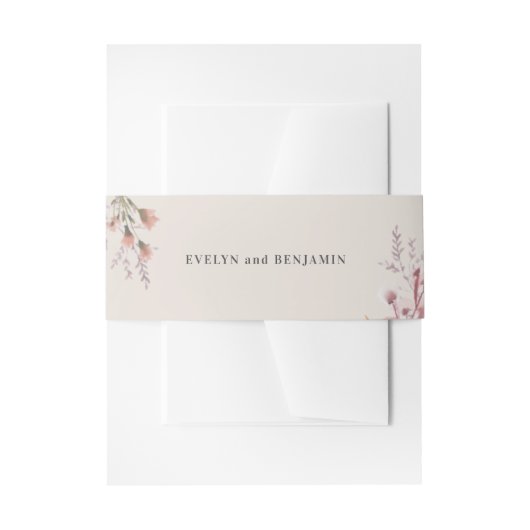Dusty Wildblume Botanische Hochzeit Einladungsbanderole (Vorderseite Beispiel)