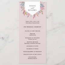 Dusty Wildblume Watercolor Floral Wedding Program
