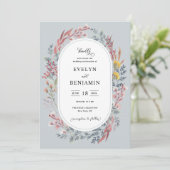 Dusty Wildblume Watercolor Hochzeit Einladung (Stehend Vorderseite)