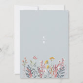 Dusty Wildblume Watercolor Hochzeit Einladung (Rückseite)