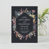 Dusty Wildblume Watercolor Hochzeit Einladung (Stehend Vorderseite)