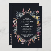 Dusty Wildblume Watercolor Hochzeit Einladung (Vorne/Hinten)