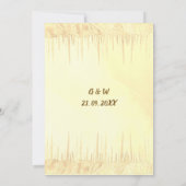 Dusty Yellow Icicle Wedding Invitation Card (Rückseite)