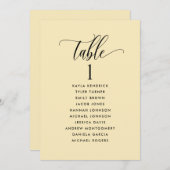 Dusty Yellow Seating Plan Cards mit Gästennamen (Vorne/Hinten)