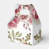 Dustyr Rose Aquarell Blume und Blätter Hochzeit Geschenkschachtel (Rückseite)