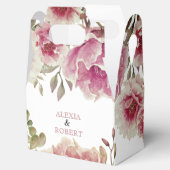 Dustyr Rose Aquarell Blume und Blätter Hochzeit Geschenkschachtel (Geöffnet)