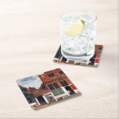 Dutch Alley, Johannes Vermeer Rechteckiger Pappuntersetzer (Vor Ort)