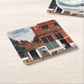 Dutch Alley, Johannes Vermeer Rechteckiger Pappuntersetzer (angewinkelt)